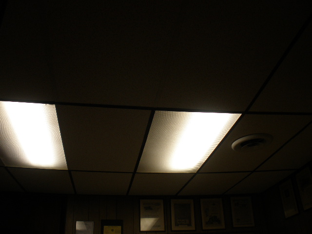 New Ceiling Grid, Tiles, And Lighting